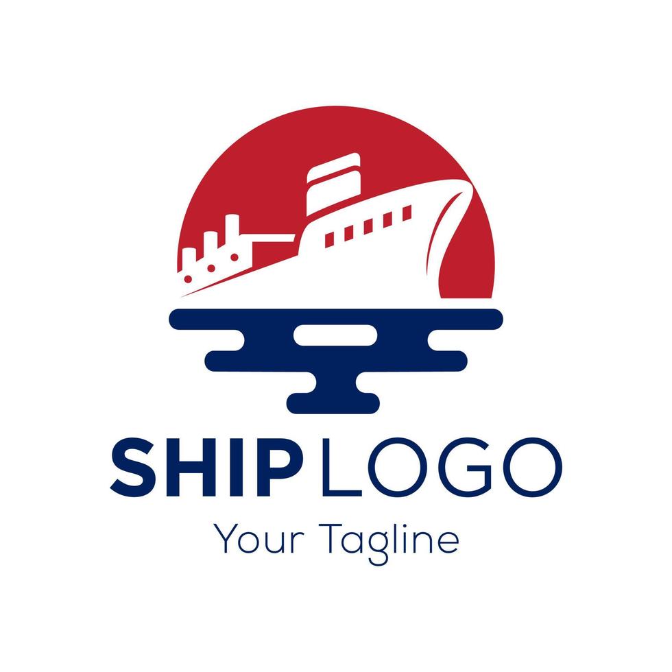 Cruise ship logo template vector