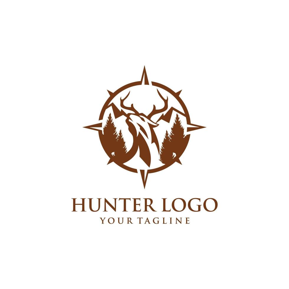 Outdoor Hunter Logo Design Vector Template