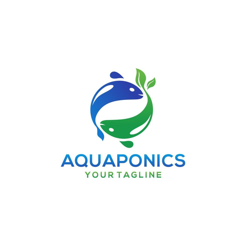 Aquaponics Logo Stock Vector Template