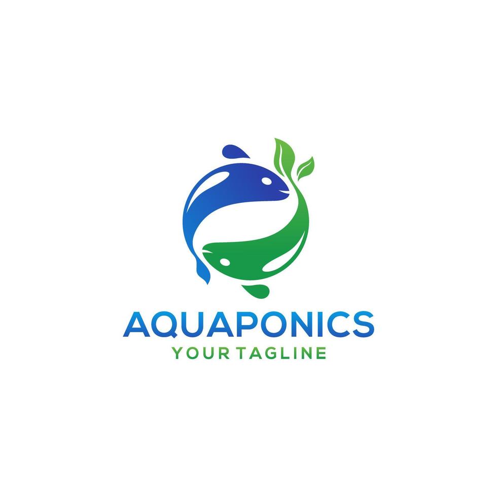 plantilla de vector de stock de logotipo de acuaponia