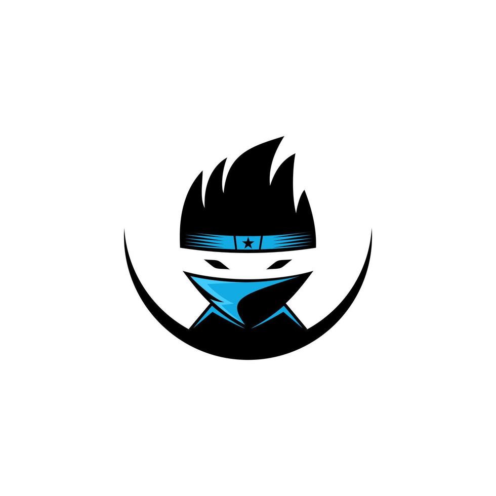 plantilla vectorial de diseño de logotipo ninja vector