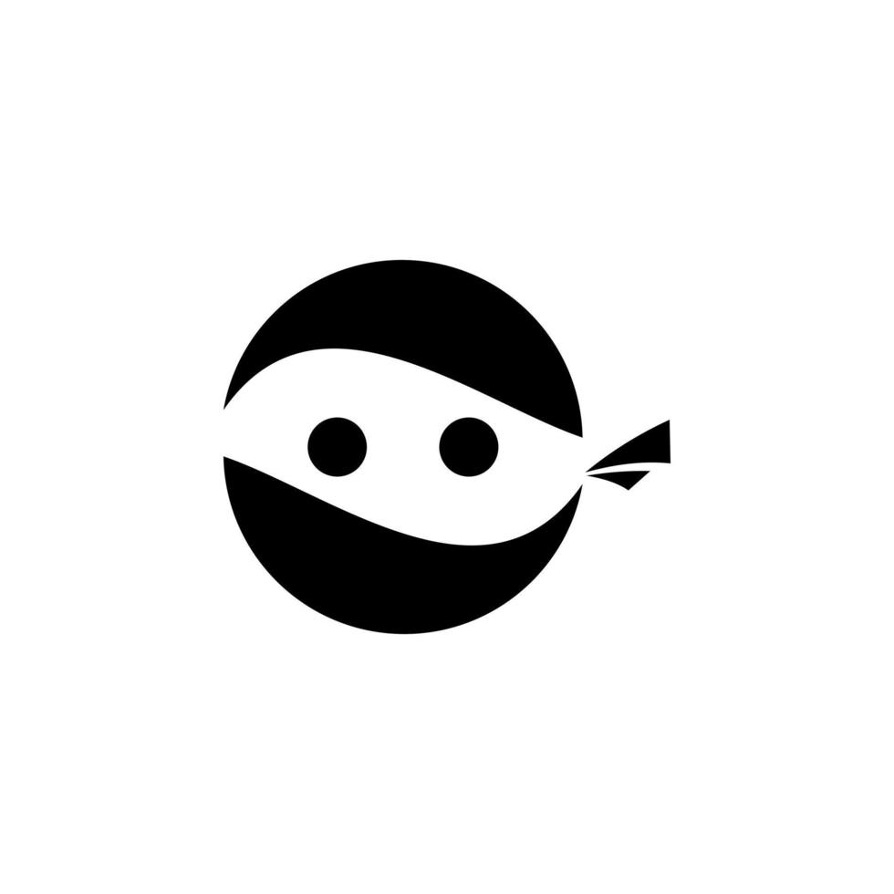 Ninja Logo Design Template Stock Vector