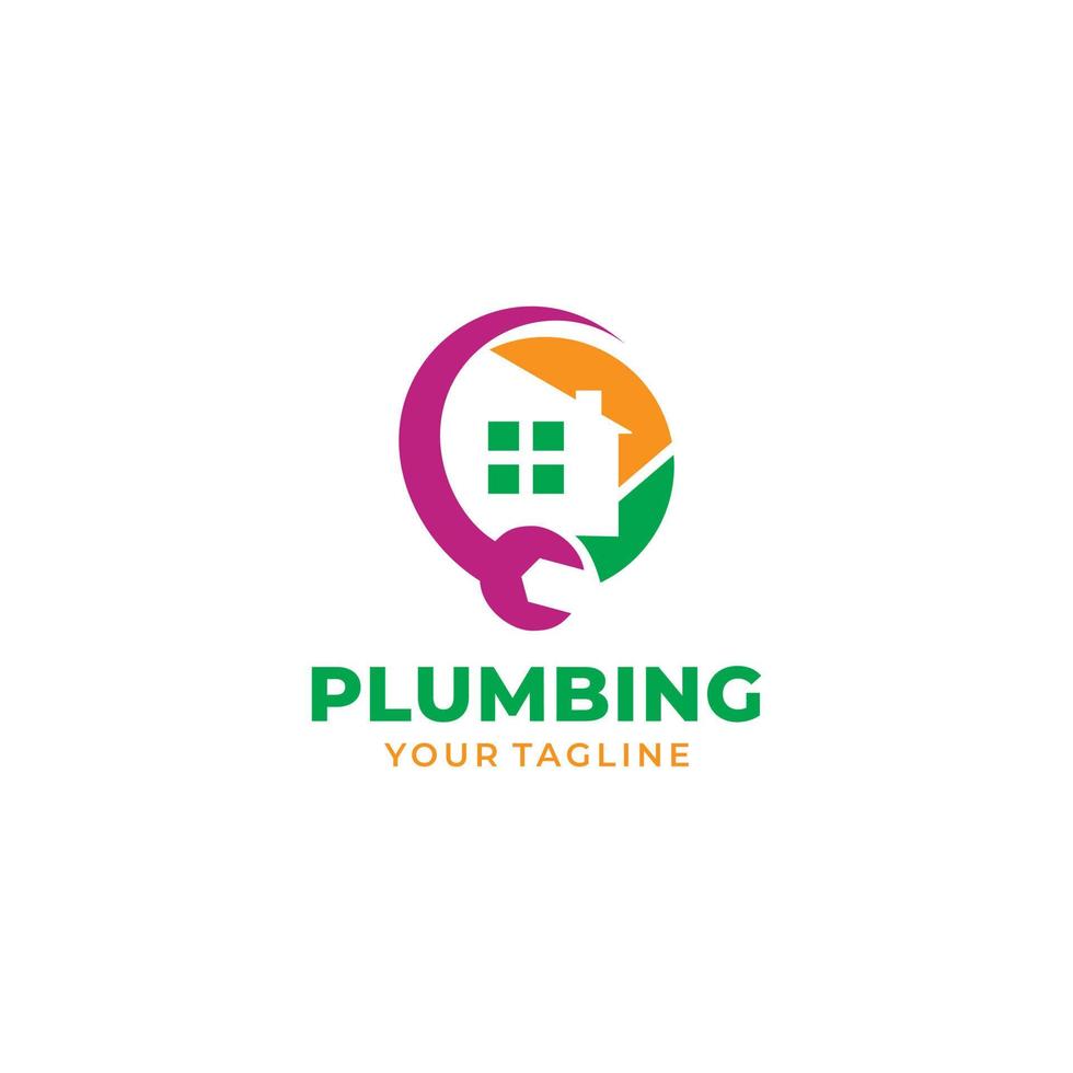 Plumbing Service Logo Design Vector Template
