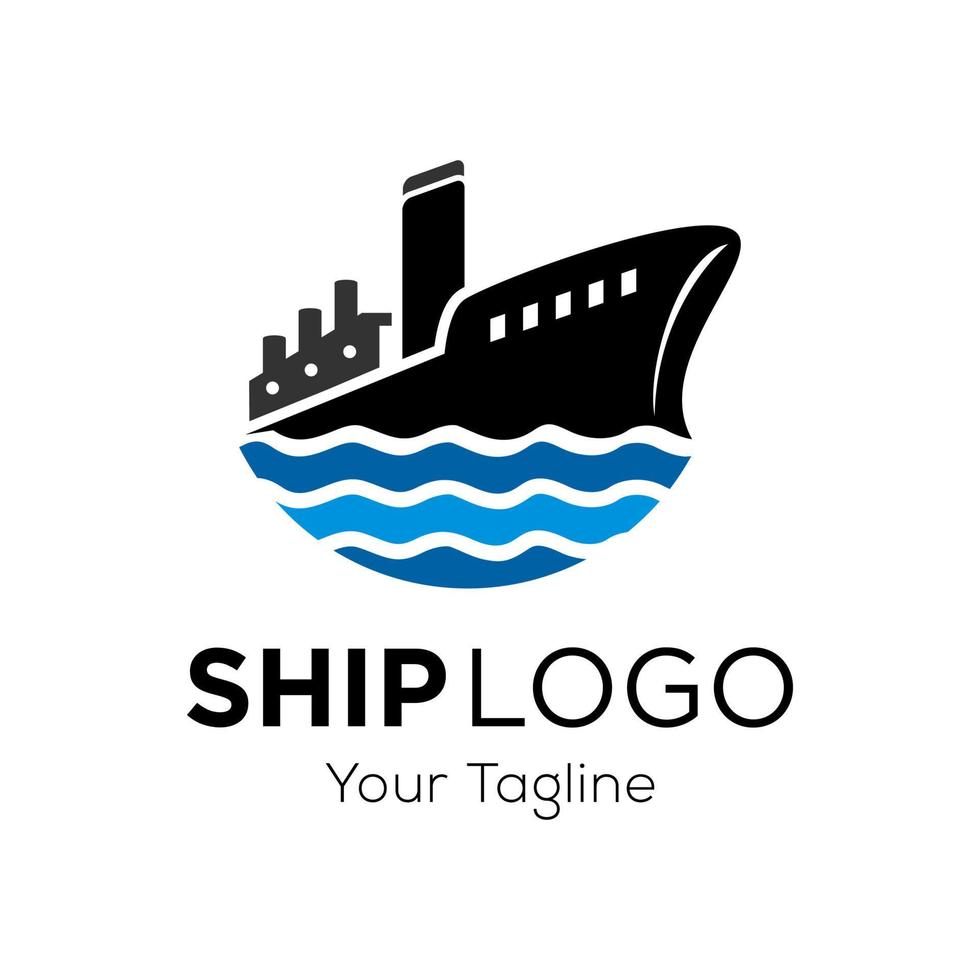Cruise ship logo template vector