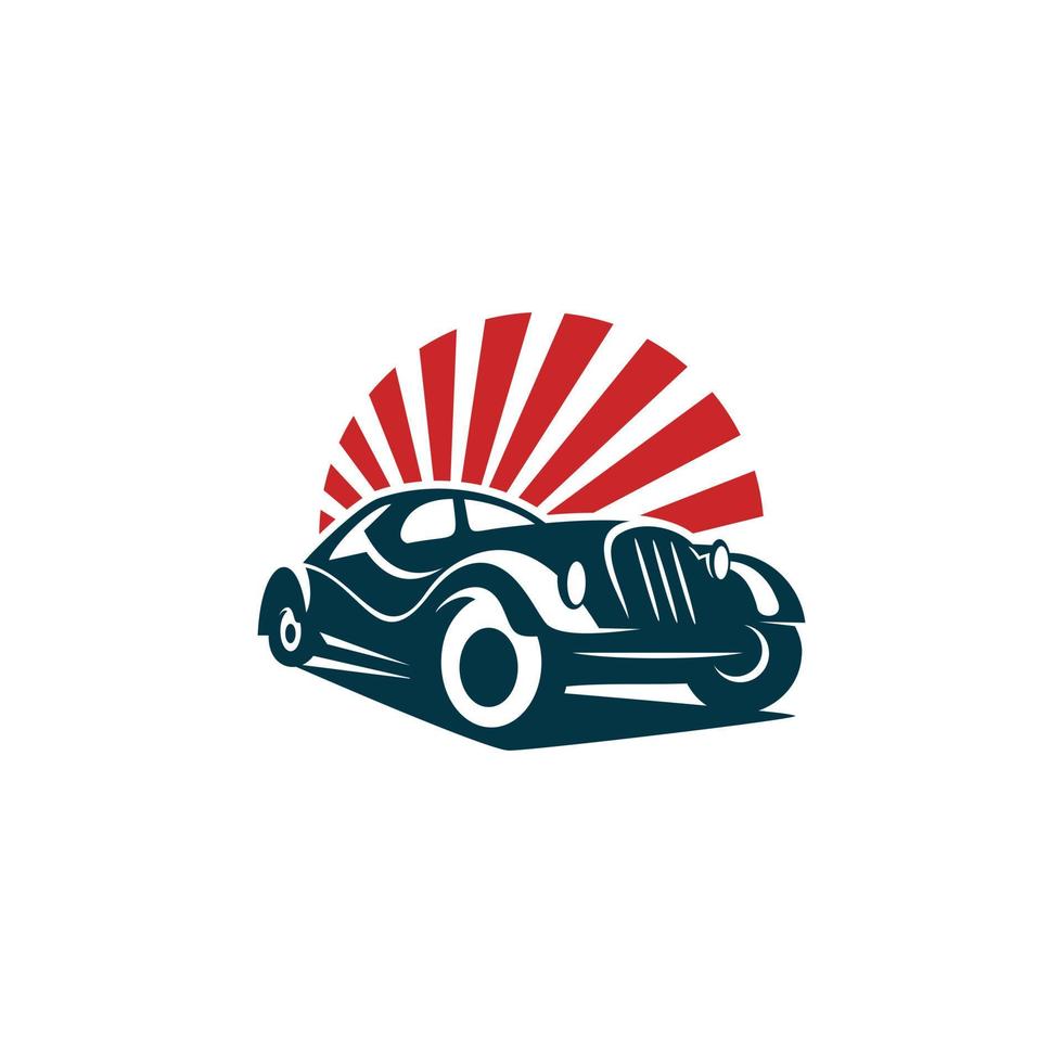 vector de plantilla de diseño de logotipo de coche retro