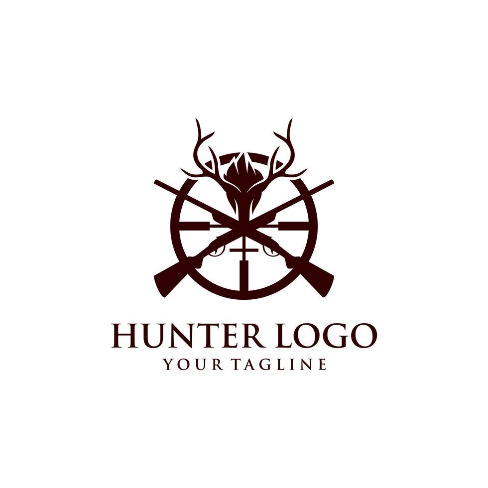 Outdoor Hunter Logo Design Vector Template