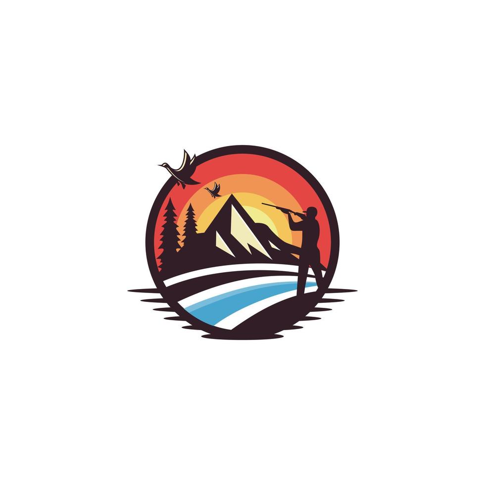Outdoor Hunter Logo Design Vector Template