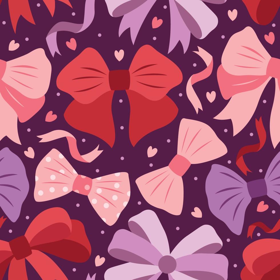 Ribbon Bow Hand drawn Cute Seamless Pattern Background vector