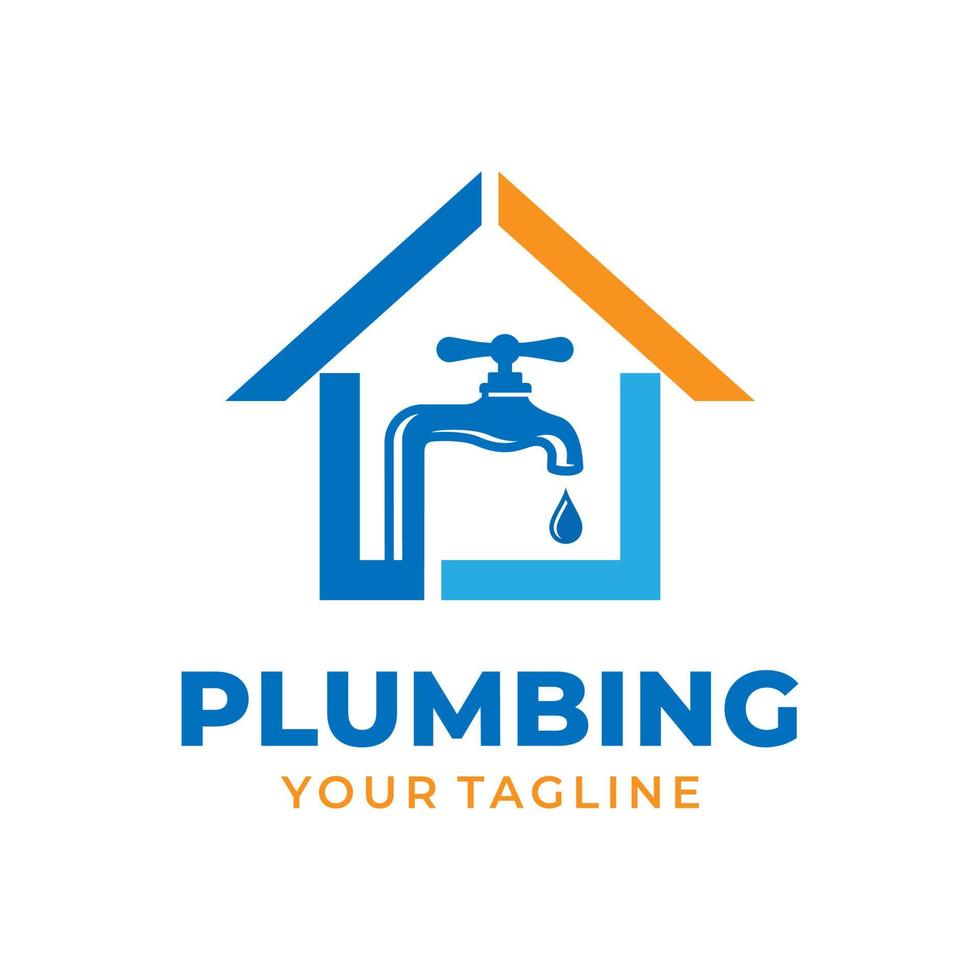 Plumbing Service Logo Design Vector Template