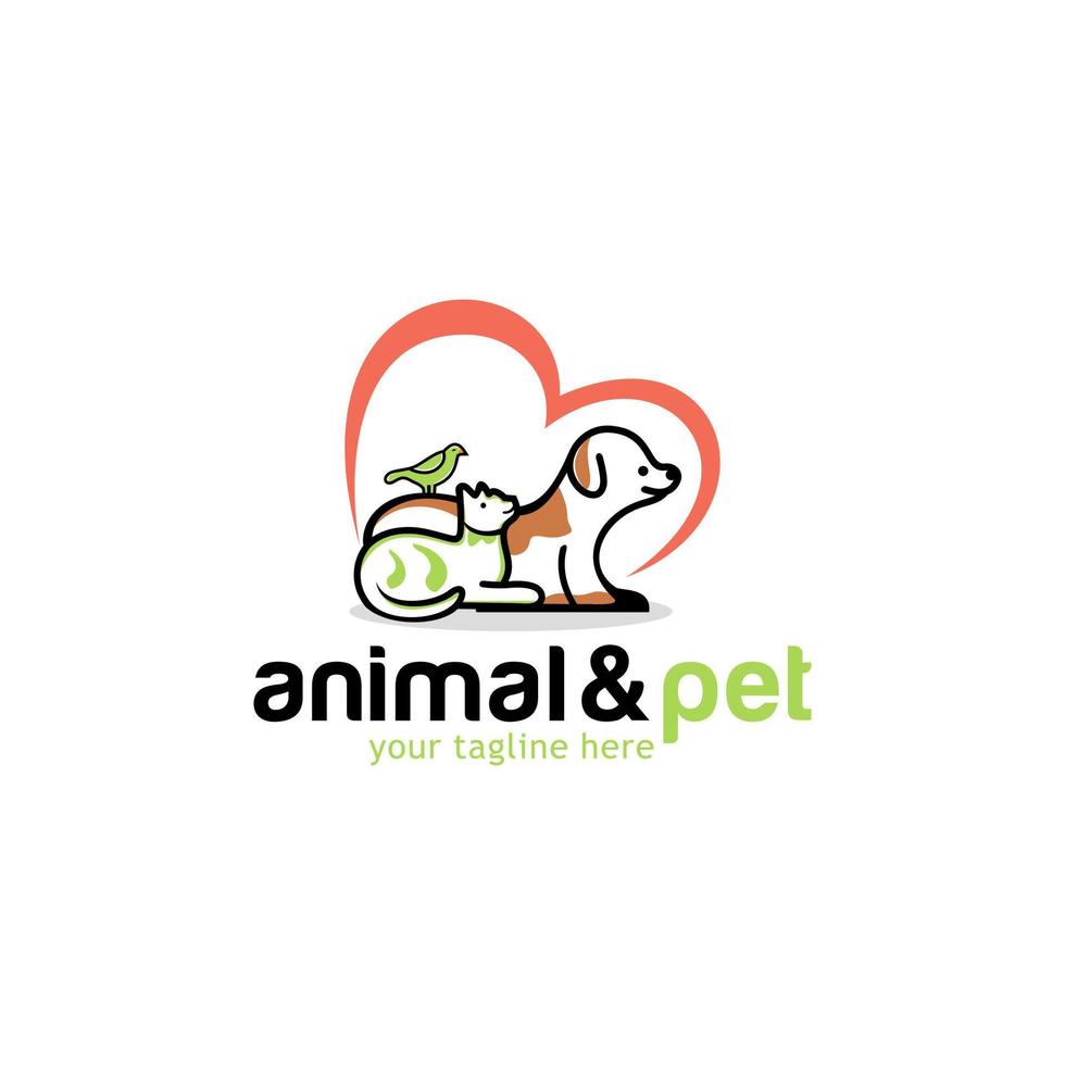 plantilla de diseño de logotipo de gato y perro vector