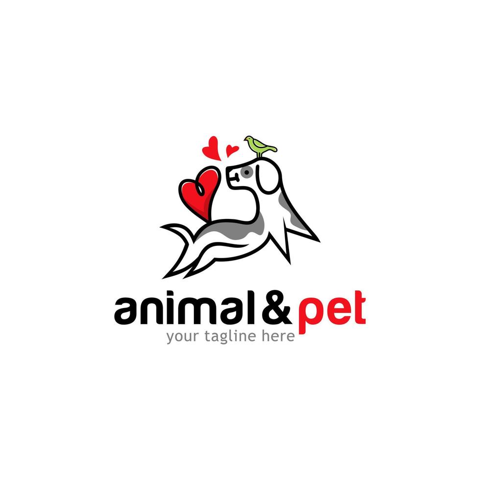 plantilla de vector de diseño de logotipo de amante de perro