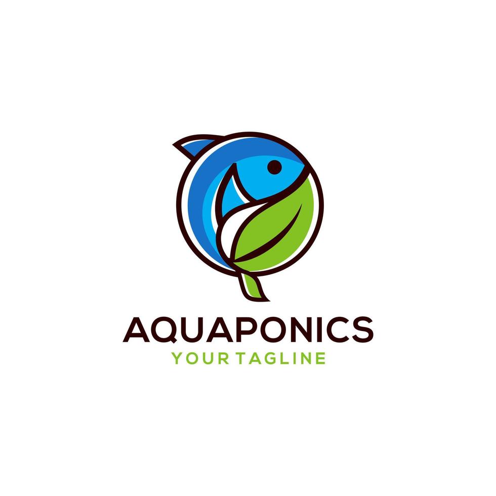 plantilla de vector de stock de logotipo de acuaponia