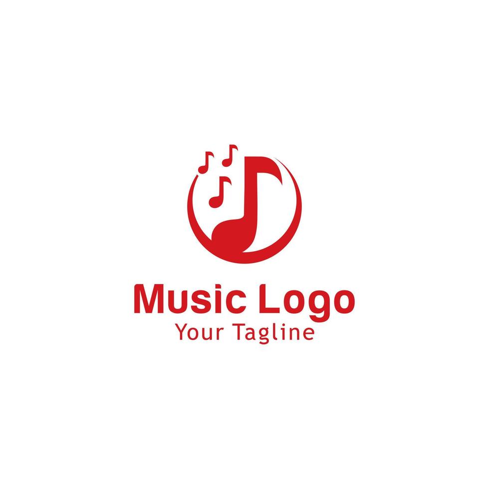 Ilustración de vector de diseño de plantilla de logotipo de música