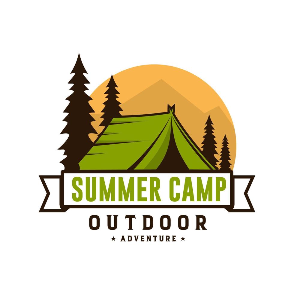 Vintage Summer Camp Logo Template vector