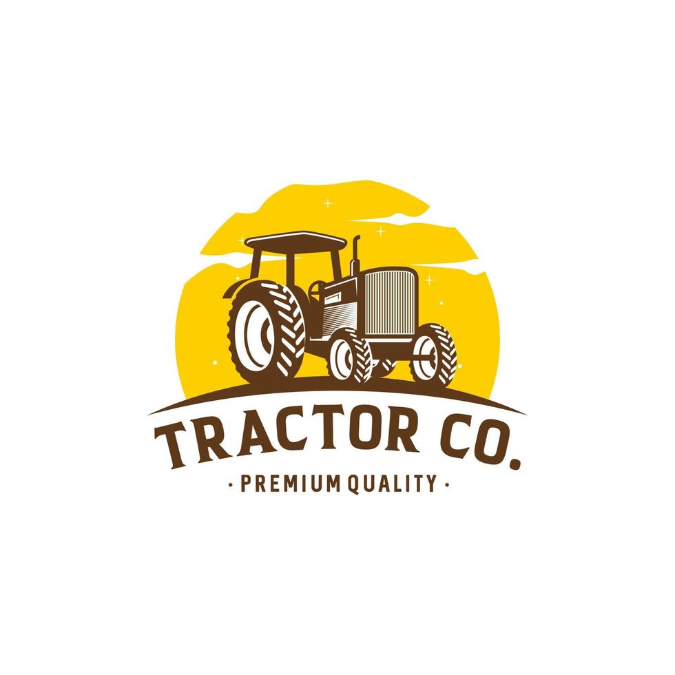 Tractor Farm Logo Vector Template