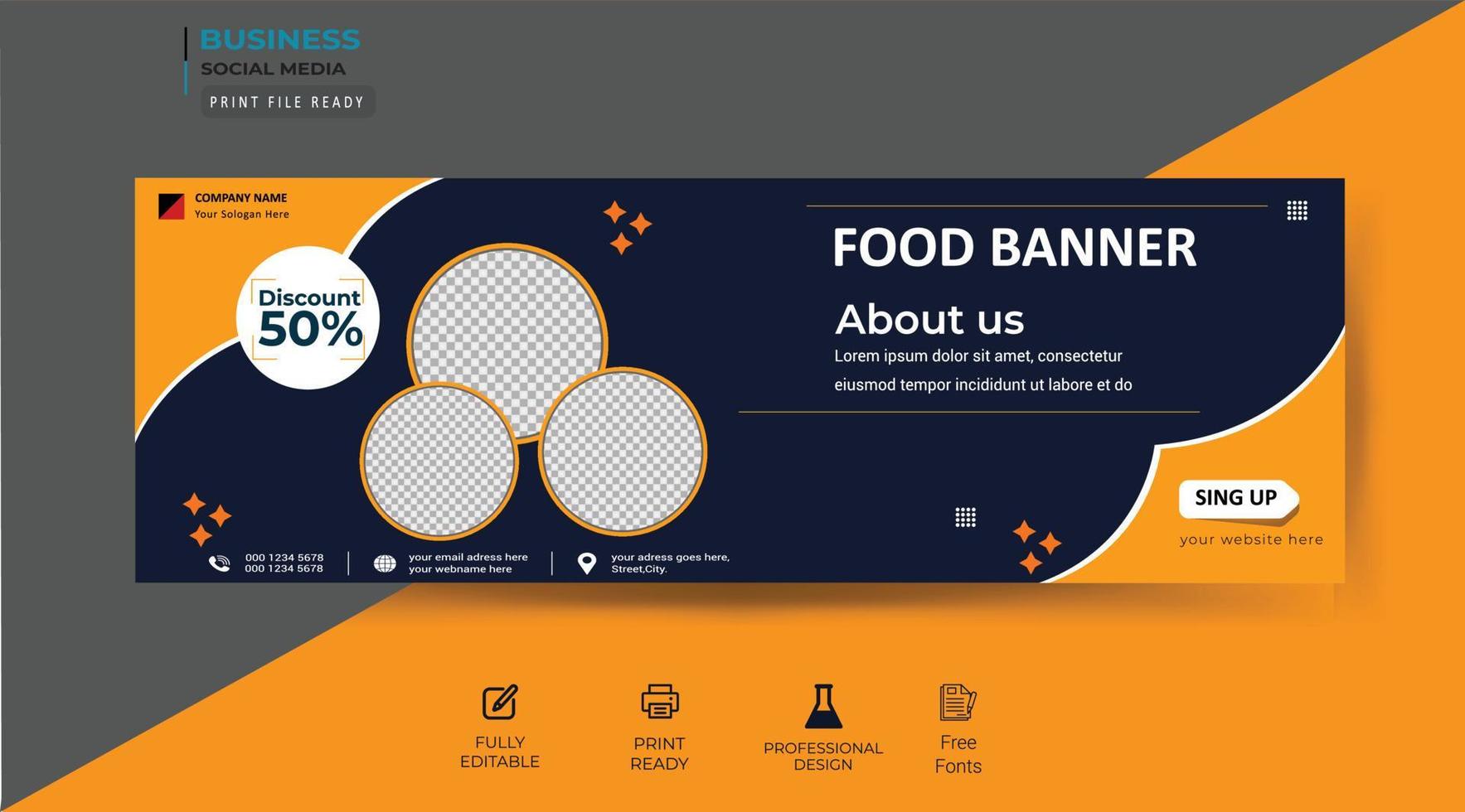 food banner template Free Vector