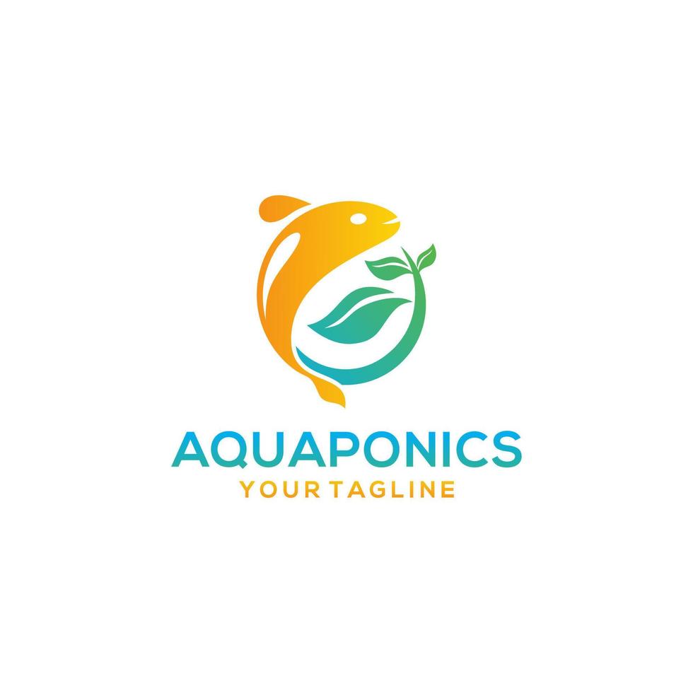 plantilla de vector de stock de logotipo de acuaponia