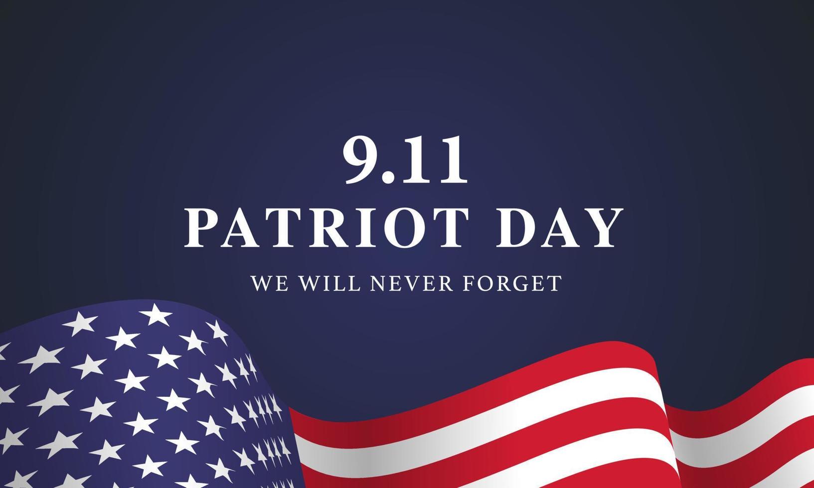 Patriot day USA Never forget 9.11 vector poster - vector Illustration