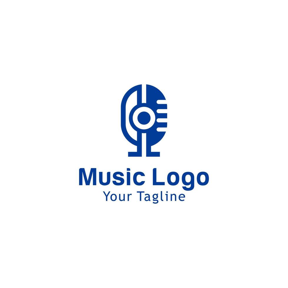 Ilustración de vector de diseño de plantilla de logotipo de música