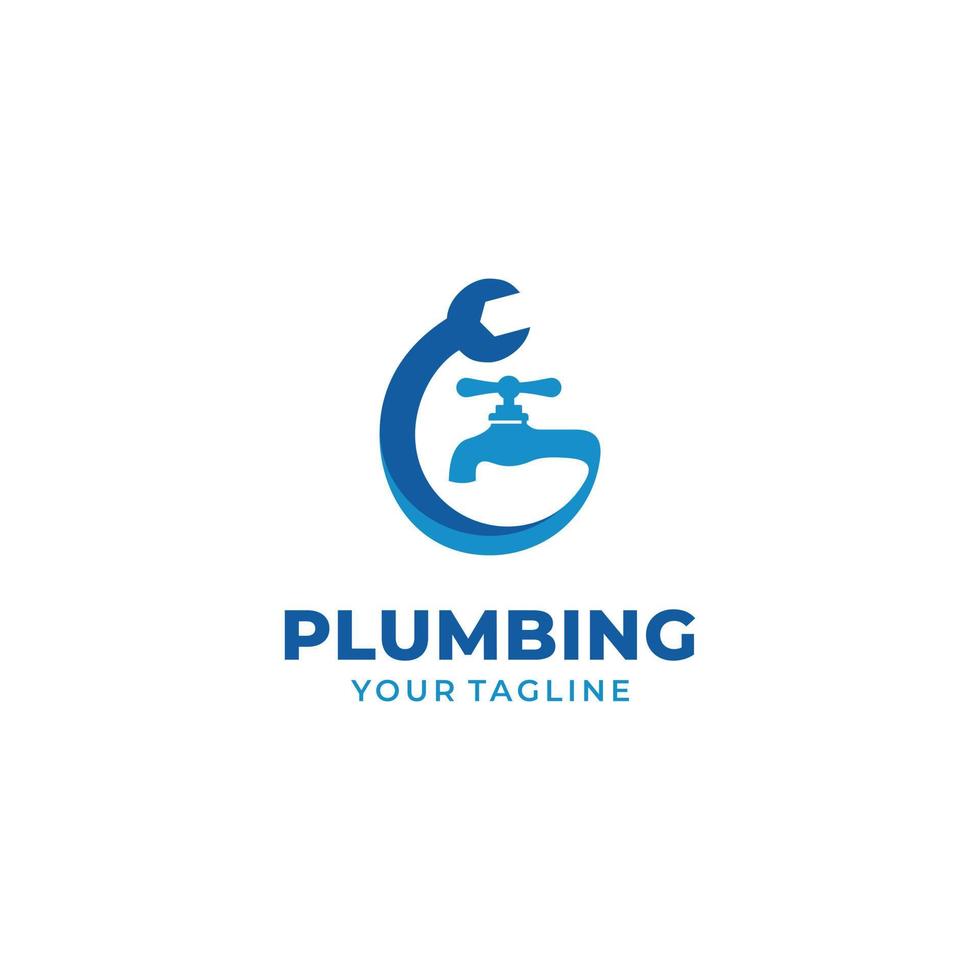 Plumbing Service Logo Design Vector Template