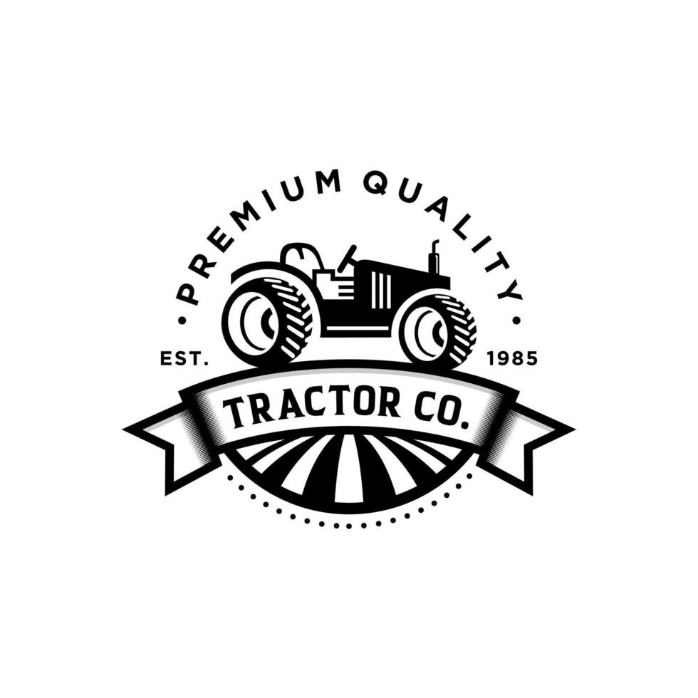 plantilla de vector de logotipo de granja de tractor