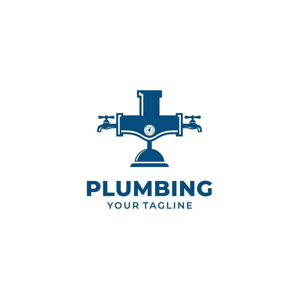 Plumbing Service Logo Design Vector Template