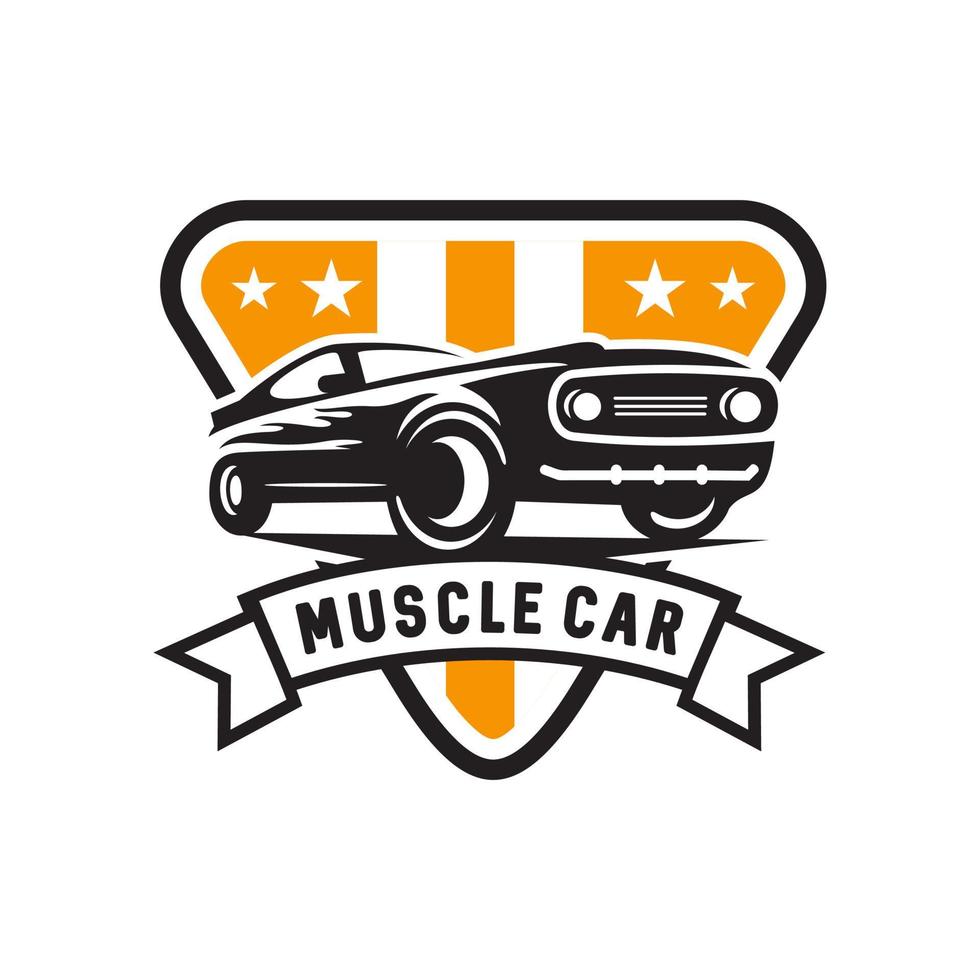 vector de plantilla de diseño de logotipo de coche retro