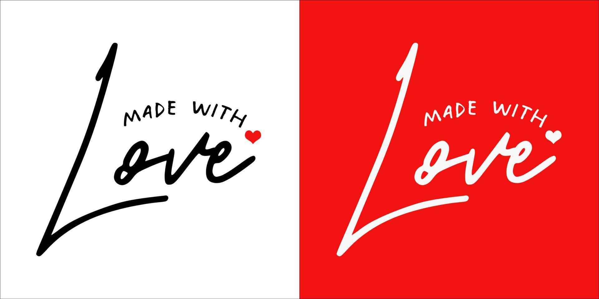 Made with love handwriting vector