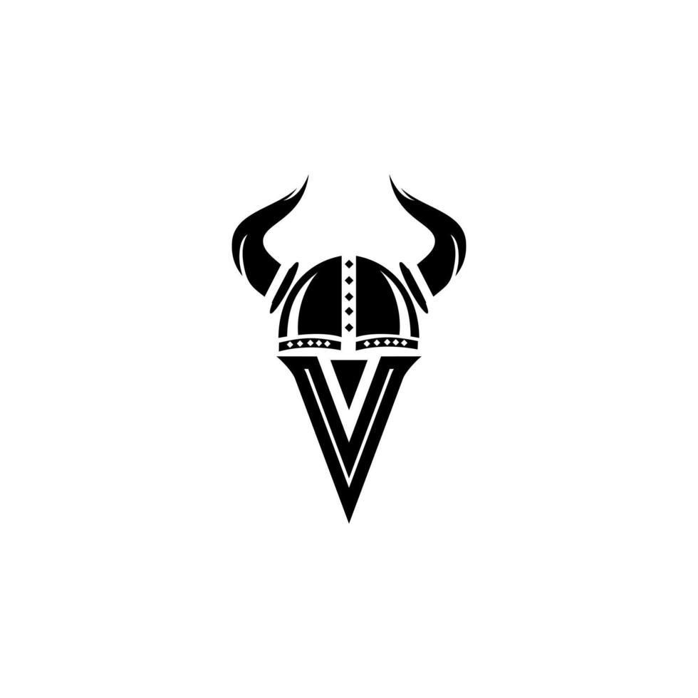 Viking warrior logo design vector illustration