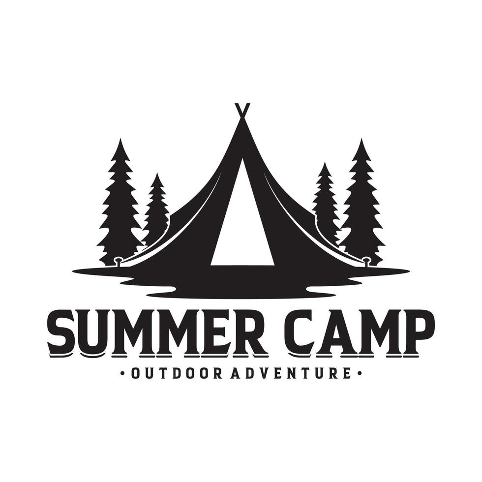 Vintage Summer Camp Logo Template vector