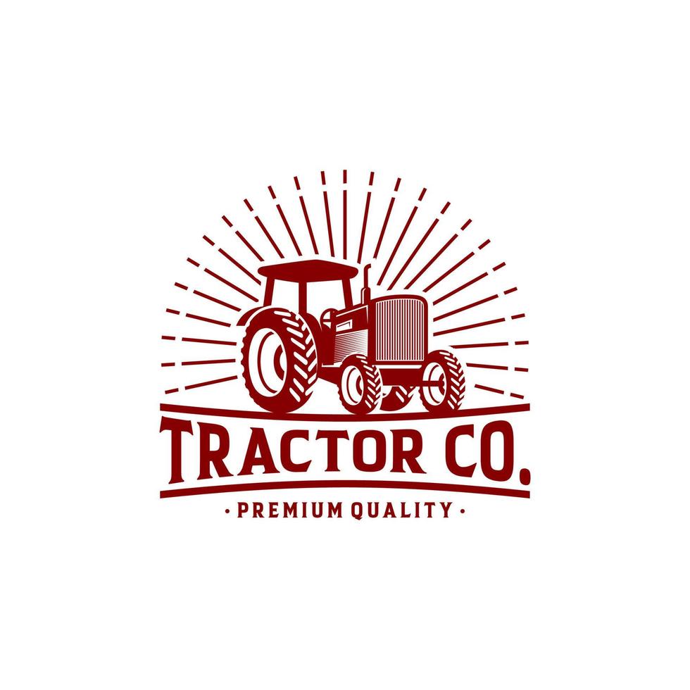 plantilla de vector de logotipo de granja de tractor