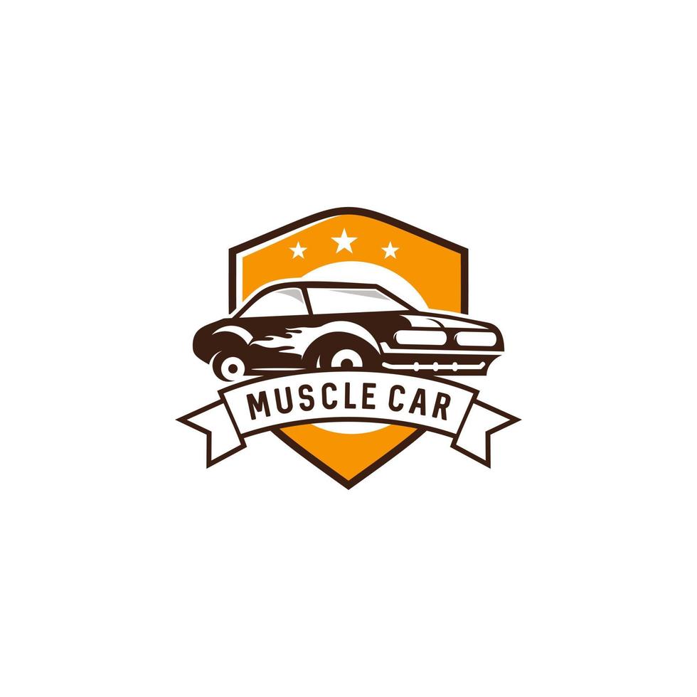 vector de plantilla de diseño de logotipo de coche retro