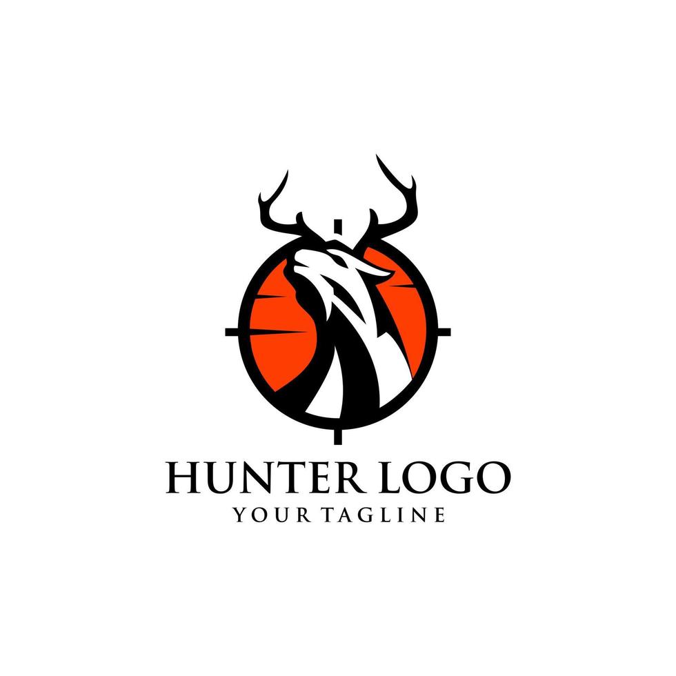 Outdoor Hunter Logo Design Vector Template