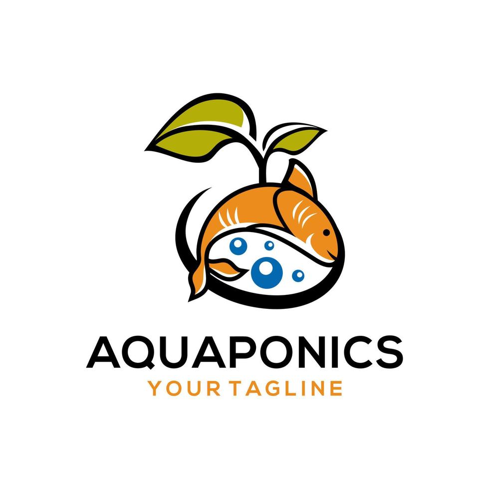 plantilla de vector de stock de logotipo de acuaponia