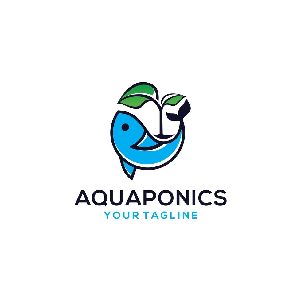 plantilla de vector de stock de logotipo de acuaponia