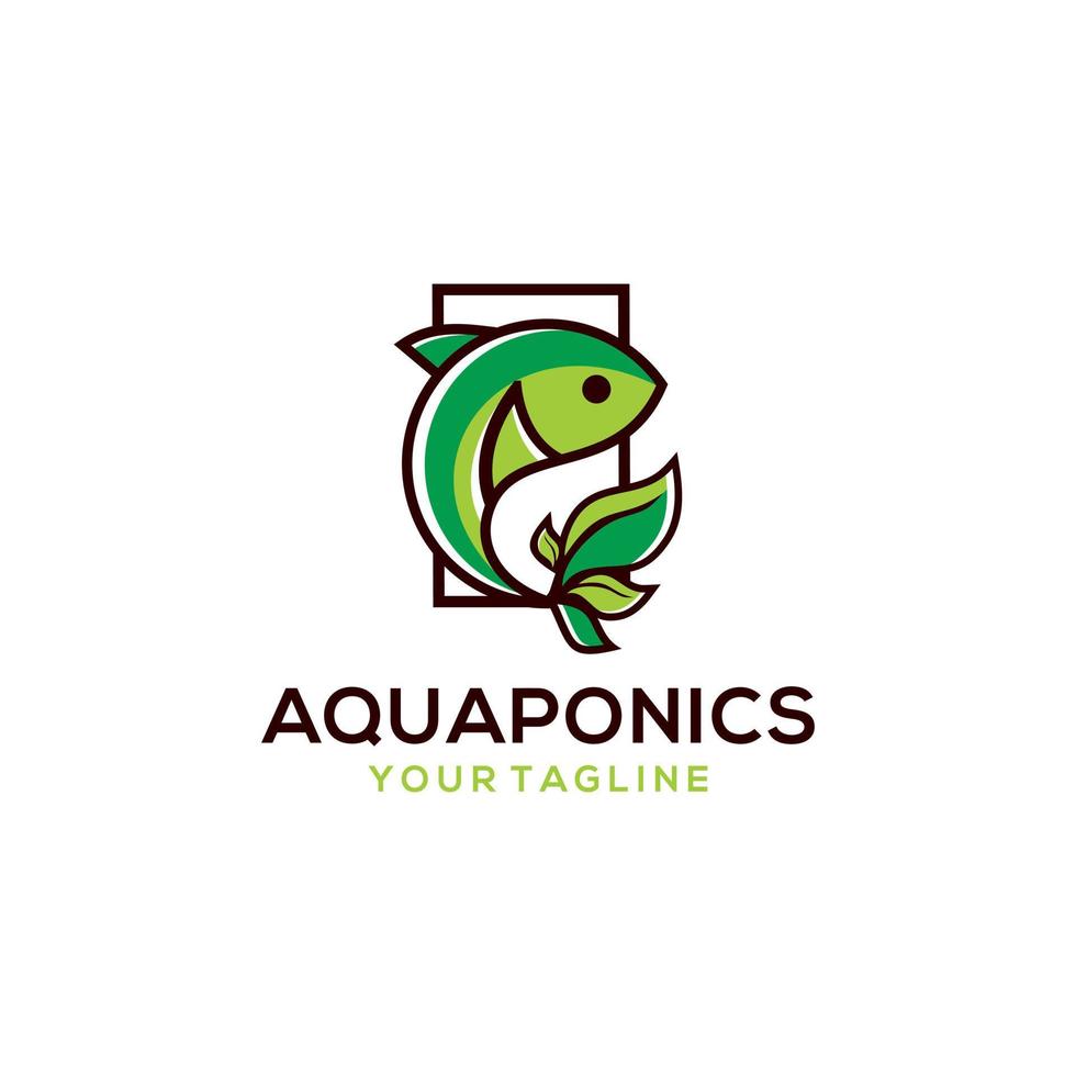 plantilla de vector de stock de logotipo de acuaponia