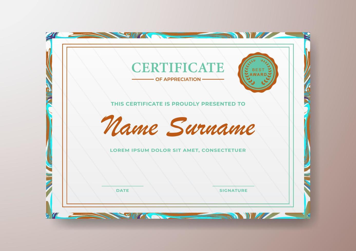 Elegant And Beautiful Certificate Template Design For  Corporate, Graduation, and Organization vector