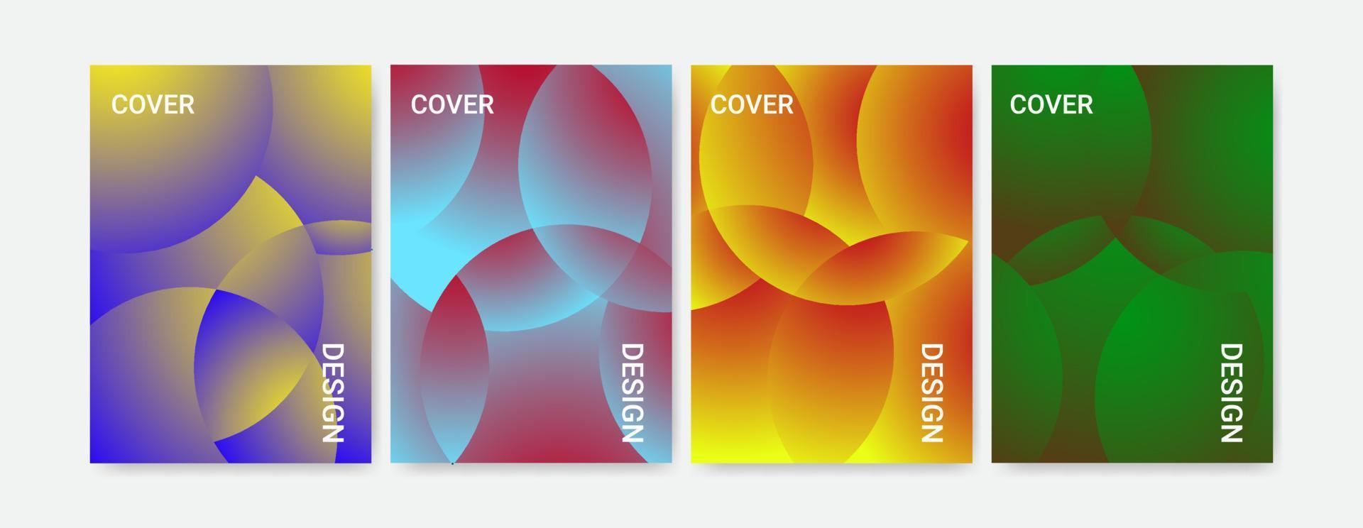 Set Of Geometrical Cover Background Template Design In A4 Size vector