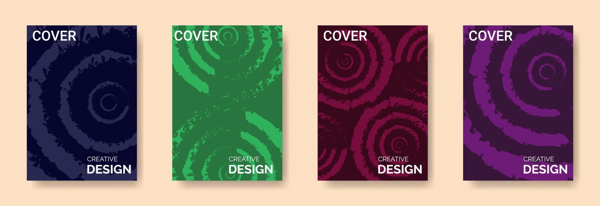Set Of Geometrical Cover Design Template In A4 Size vector