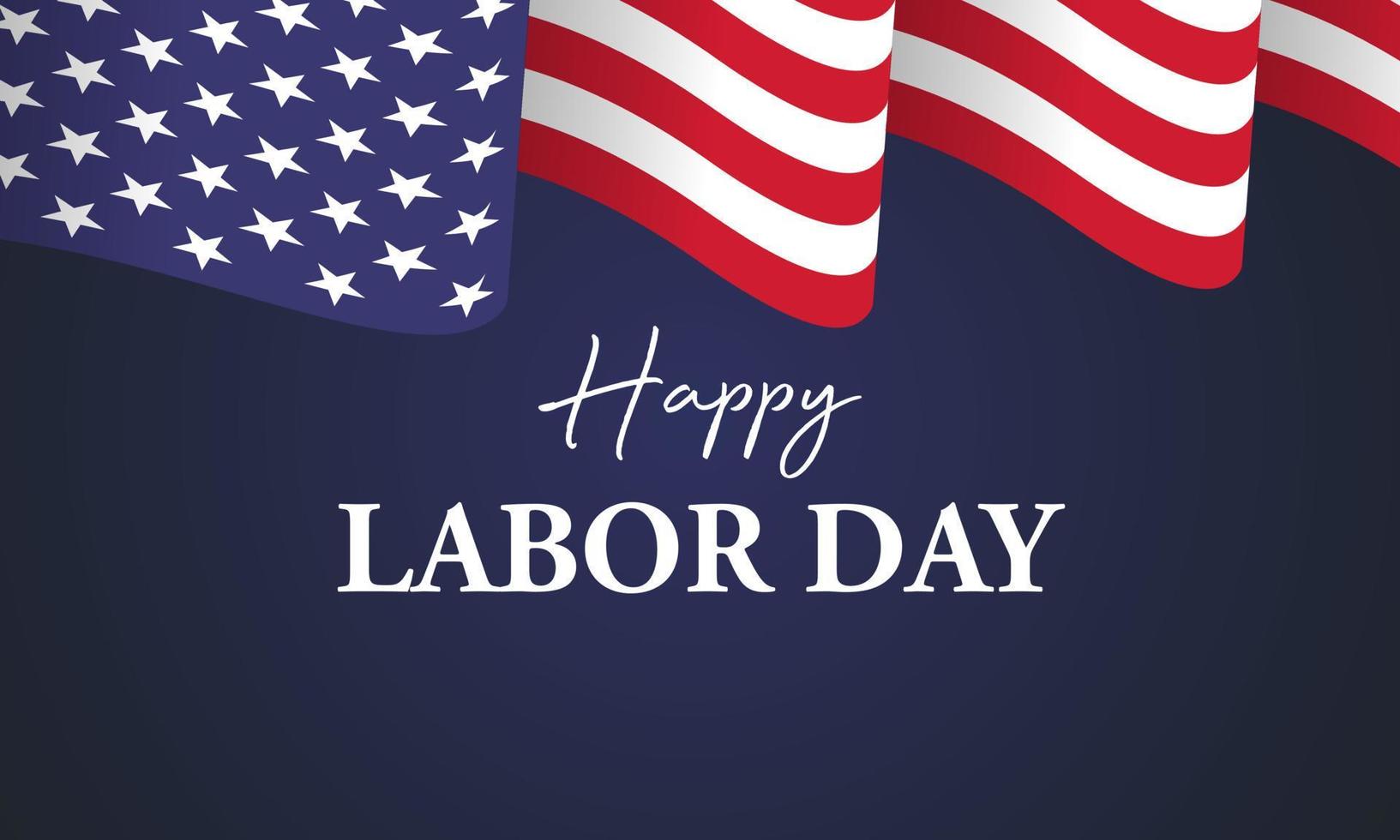 Happy Labor day design illustration, Beautiful USA flag on blue background. vector