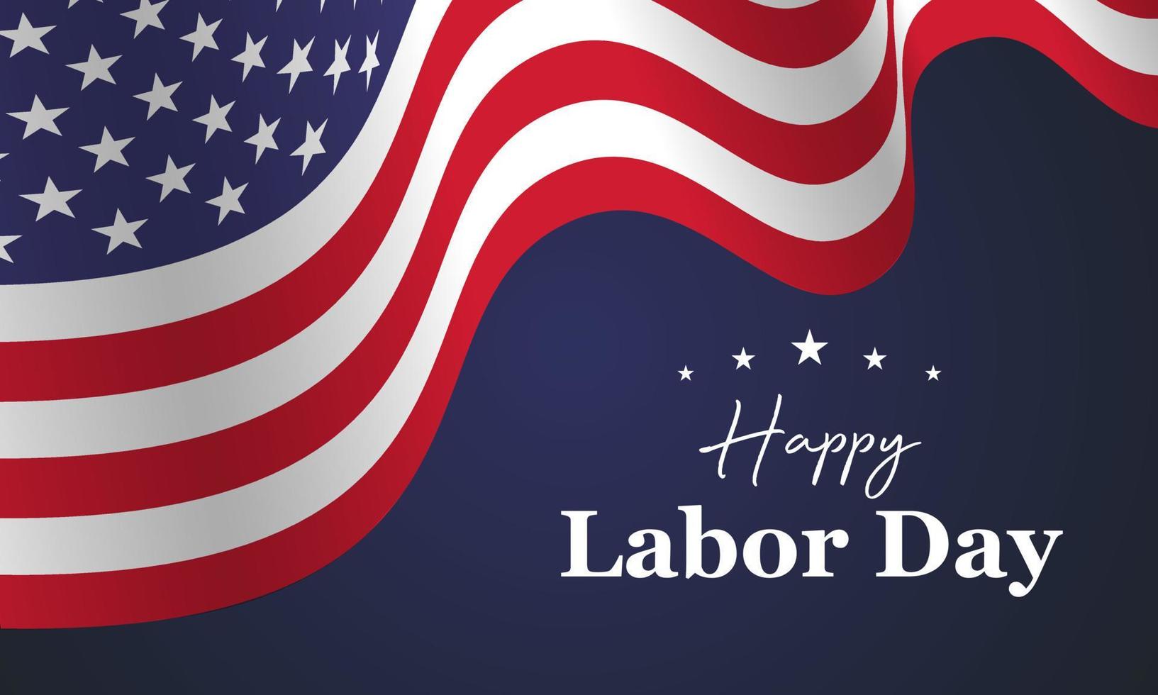 Happy Labor day design illustration, Beautiful USA flag on blue background. vector