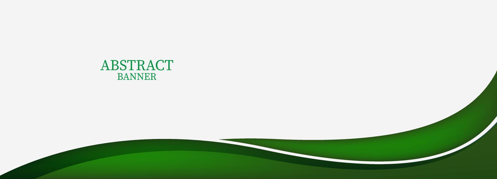 green wave banner template design vector