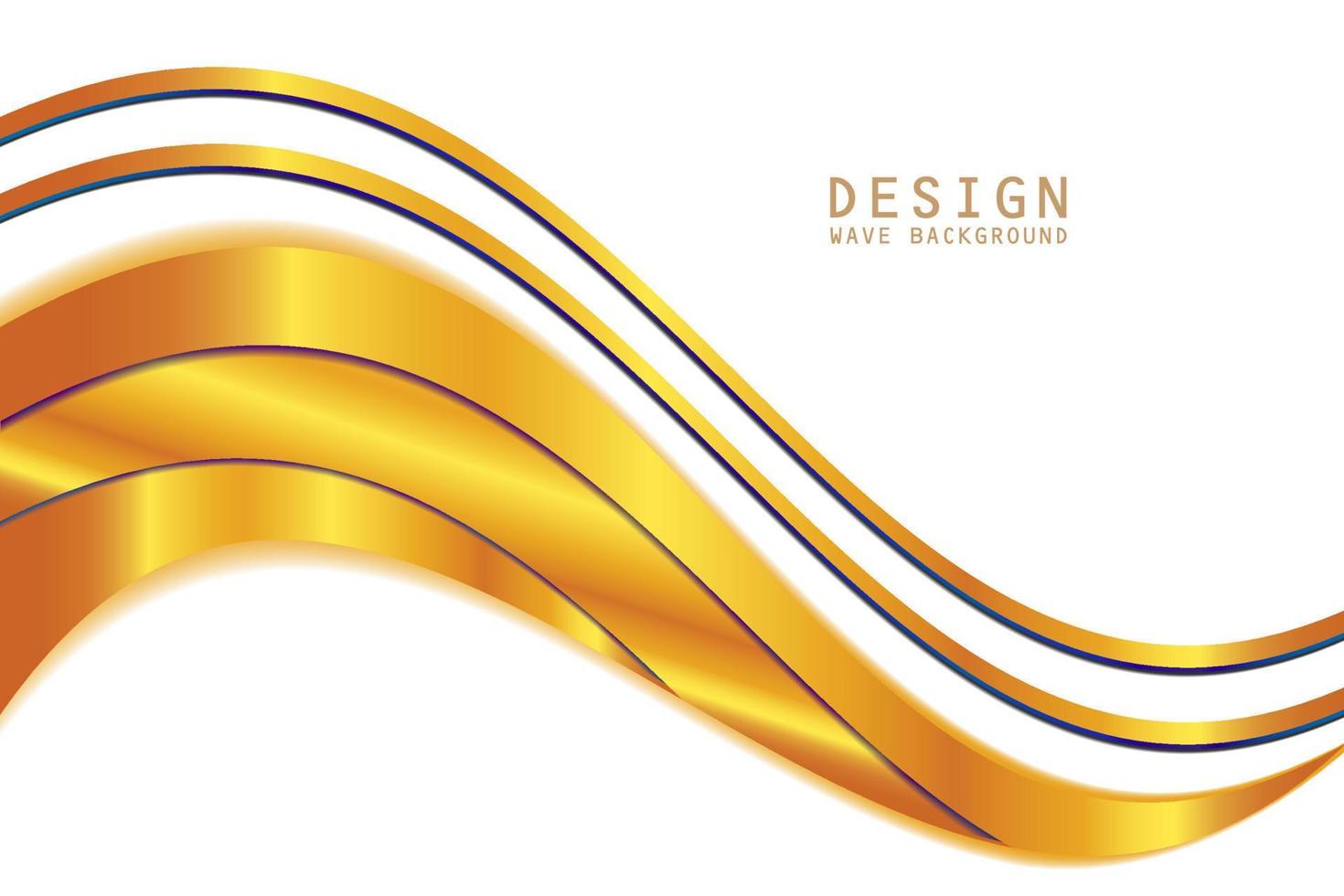 Golden Wave Background Template Design vector