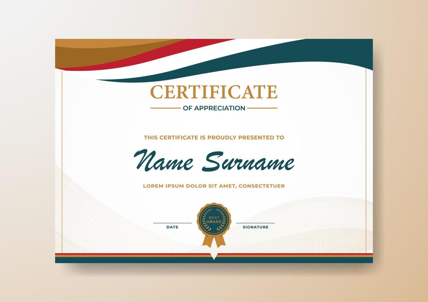 Elegant And Beautiful Certificate Template Design For  Corporate, Graduation, and Organization vector