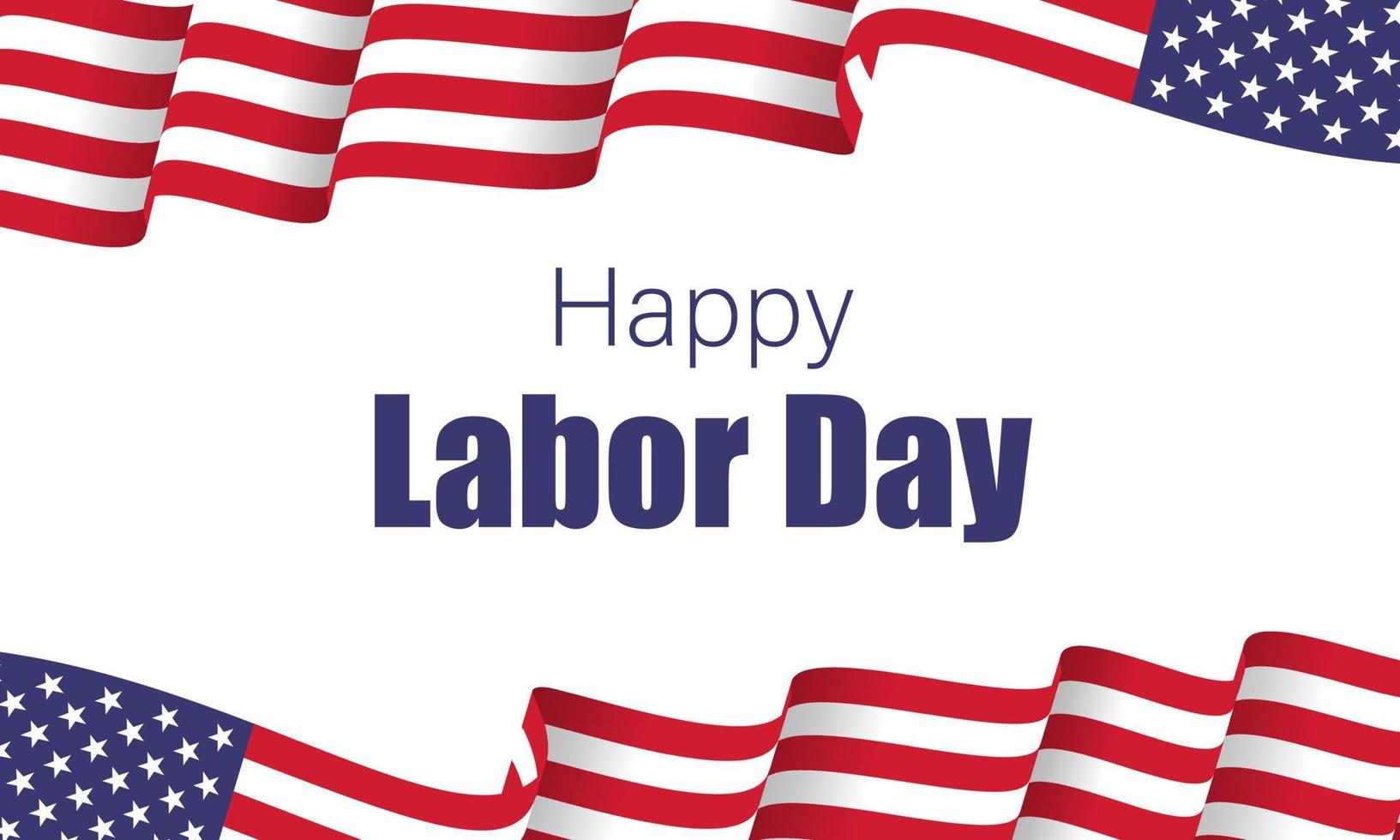 Happy Labor day design illustration, Beautiful USA flag on dark blue background. vector