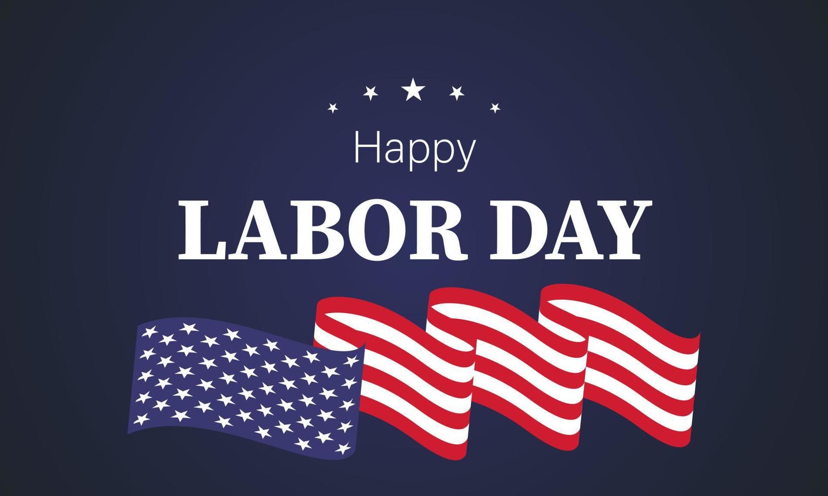 Happy Labor day design illustration, Beautiful USA flag on blue background. vector