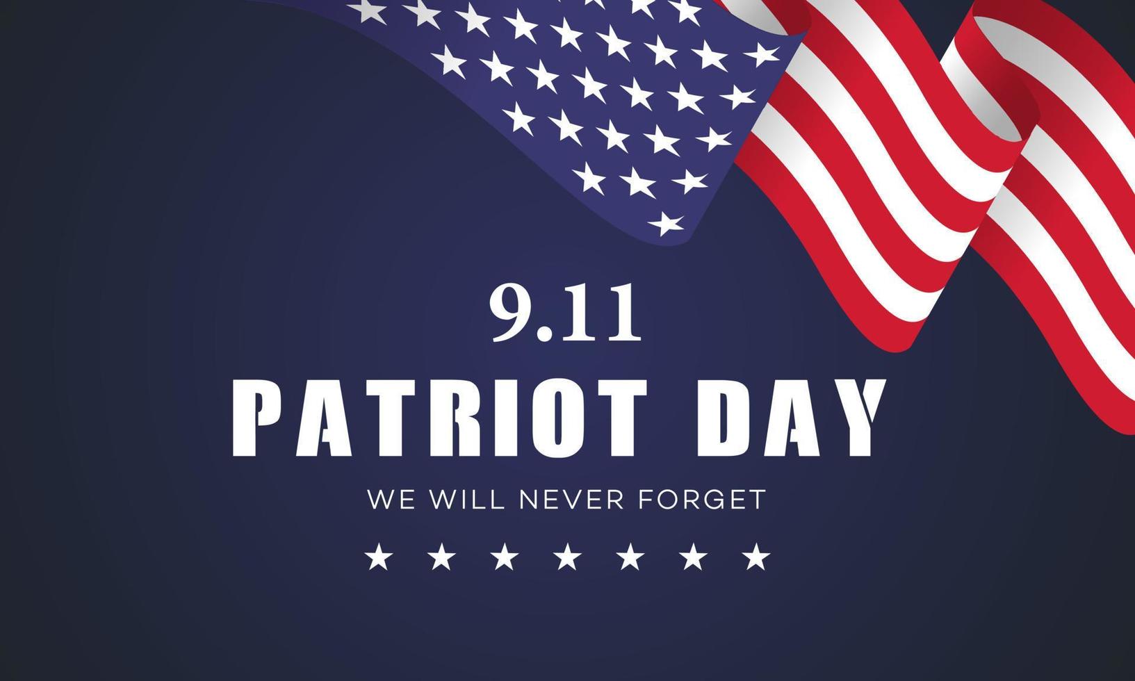 Patriot day USA Never forget 9.11 vector poster - vector Illustration