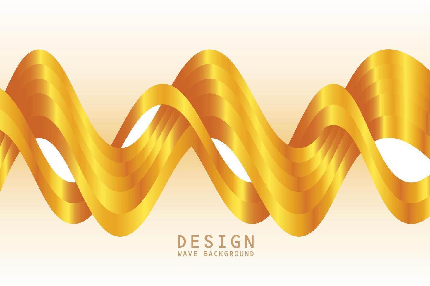 Golden Wave Background Template Design vector