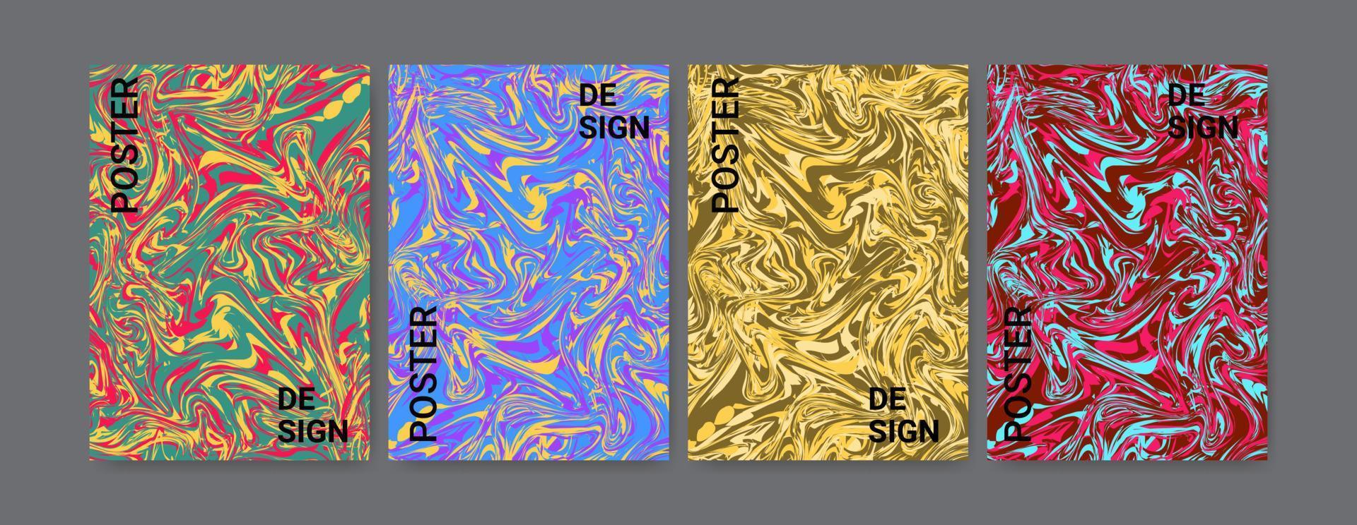 Set of  Fluid Background Design Template in A4 size. colorful modern background for Annual report. Abstract Brochure design. Simple pattern. Flyer promotion. Presentation cover. vector