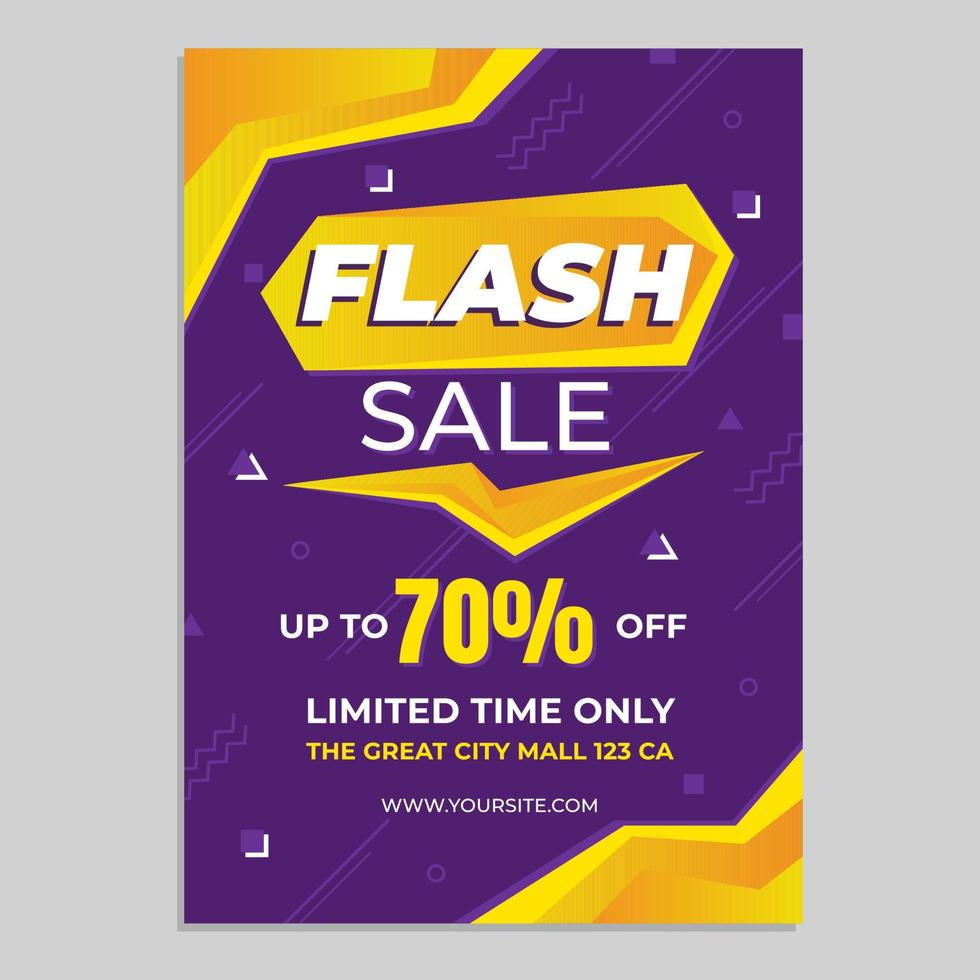 plantilla de diseño de cartel de venta flash vector